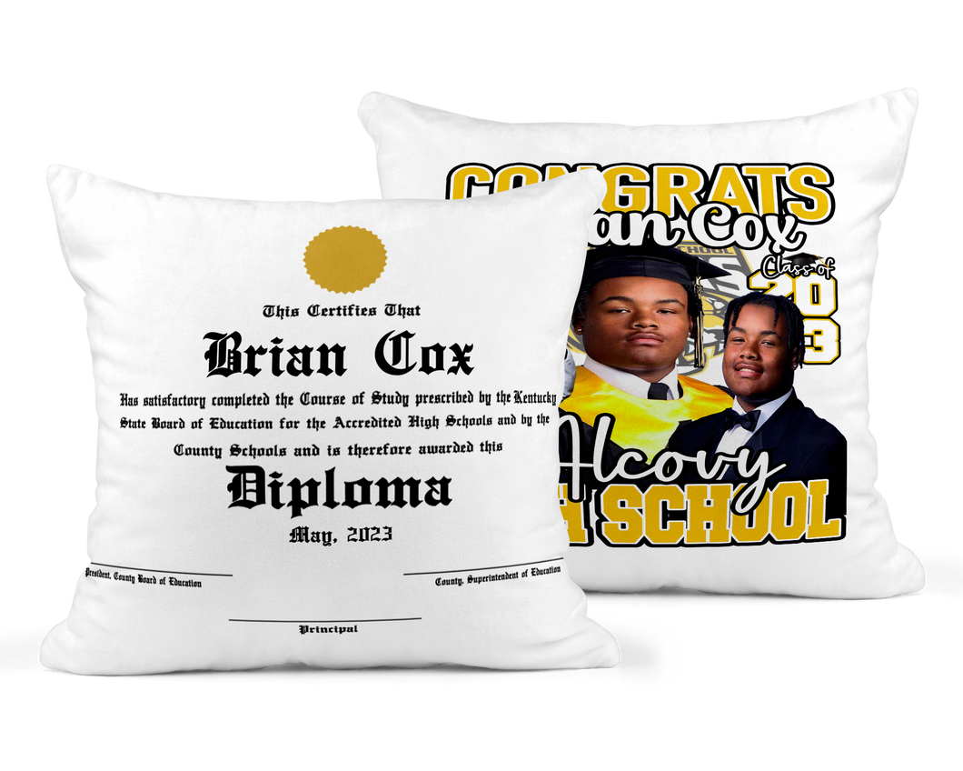 Graduation pillow with insert