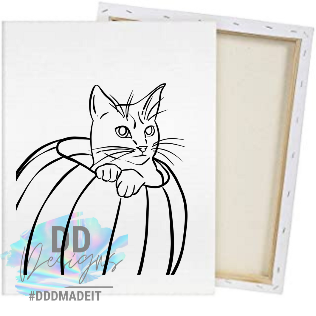 Cat Pumpkin Paint Canvas Kit